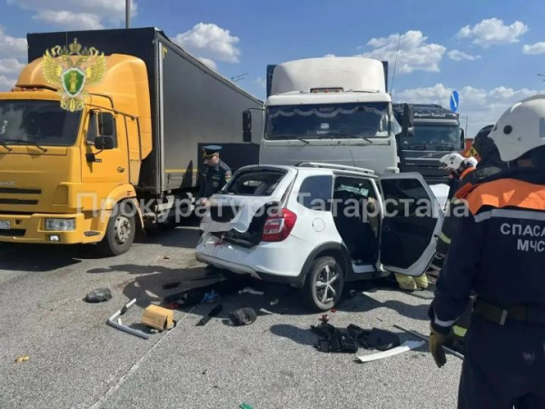 В Татарстане в лобовом ДТП с грузовиком погибли водитель и пассажирка легковушки В Татарстане в лобовом ДТП с грузовиком погибли водитель и пассажирка легковушки