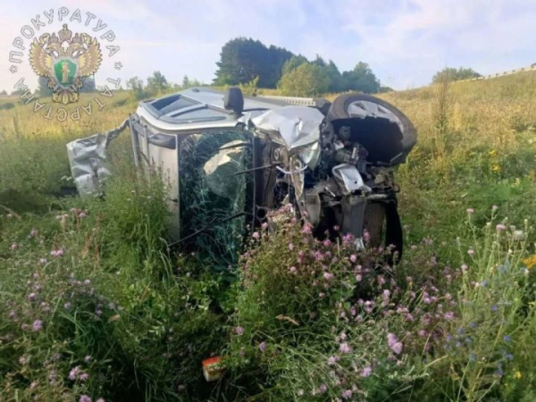 В Татарстане водитель и пассажирка иномарки скончались после опрокидывания в кювет