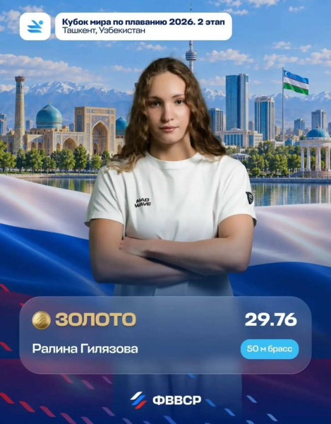 Пловчиха из Челнов Ралина Гилязова победила на этапе Кубка мира в Ташкенте Пловчиха из Челнов Ралина Гилязова победила на этапе Кубка мира в Ташкенте